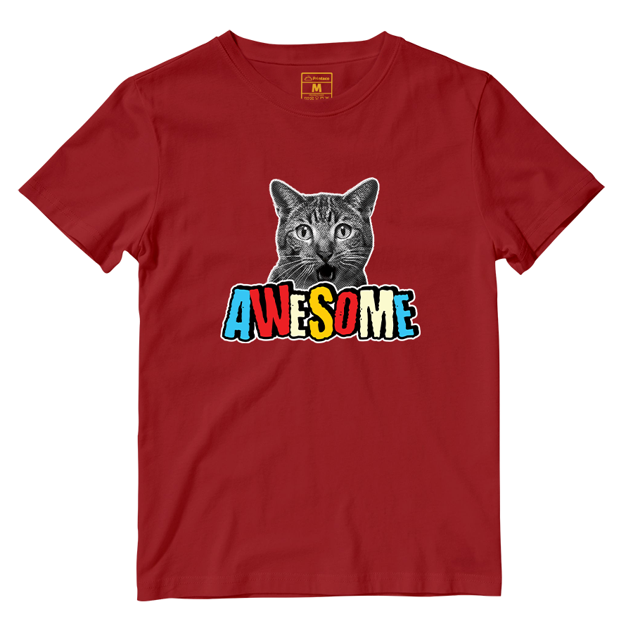 Cotton Shirt: Cat Awesome