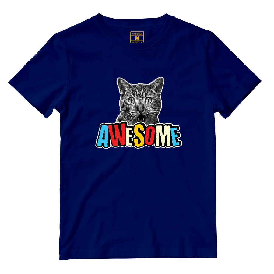 Cotton Shirt: Cat Awesome