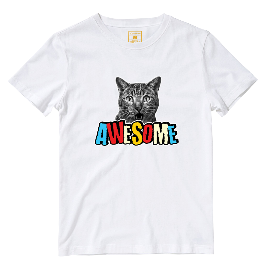 Cotton Shirt: Cat Awesome