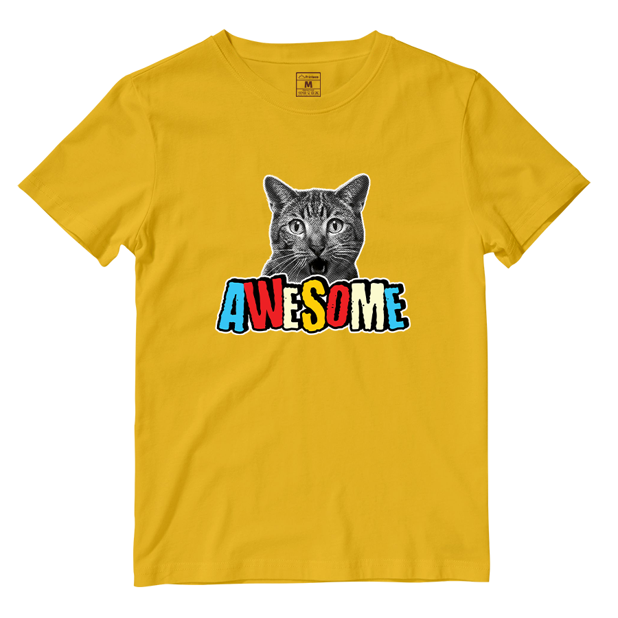 Cotton Shirt: Cat Awesome