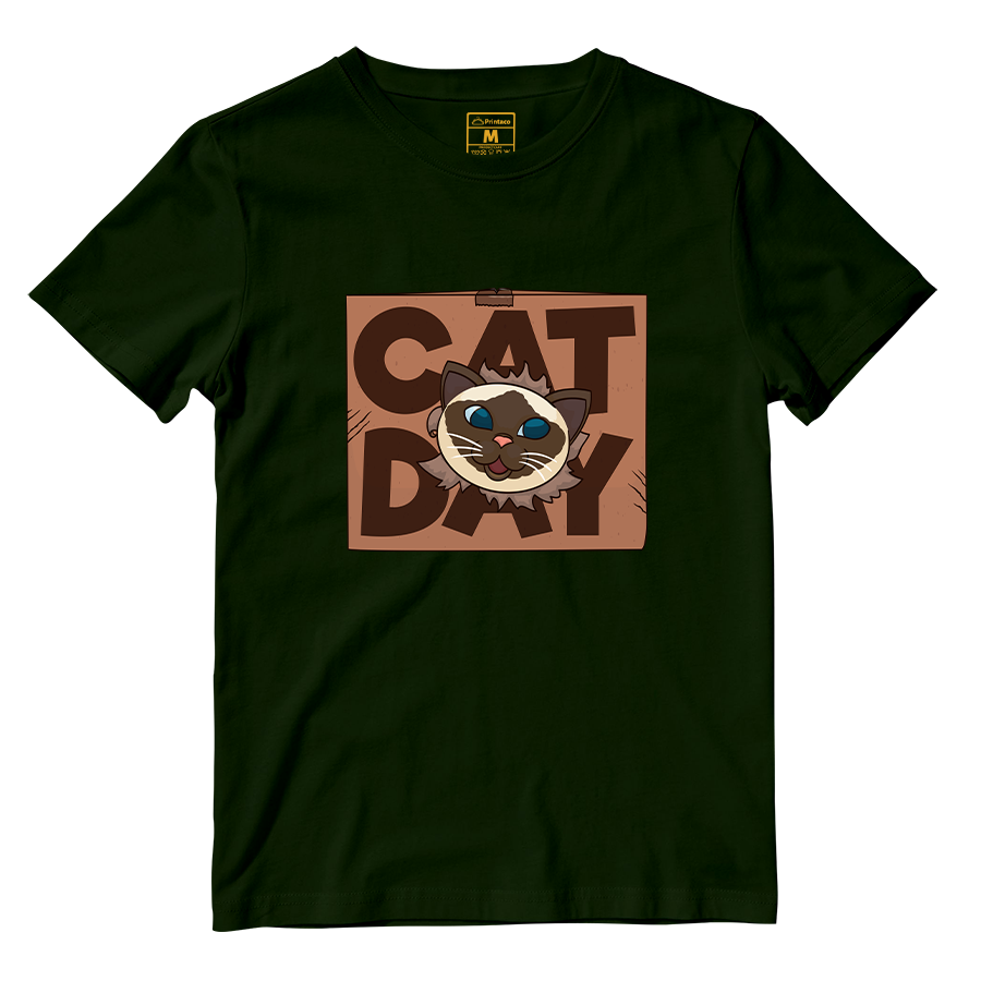 Cotton Shirt: Cat Day