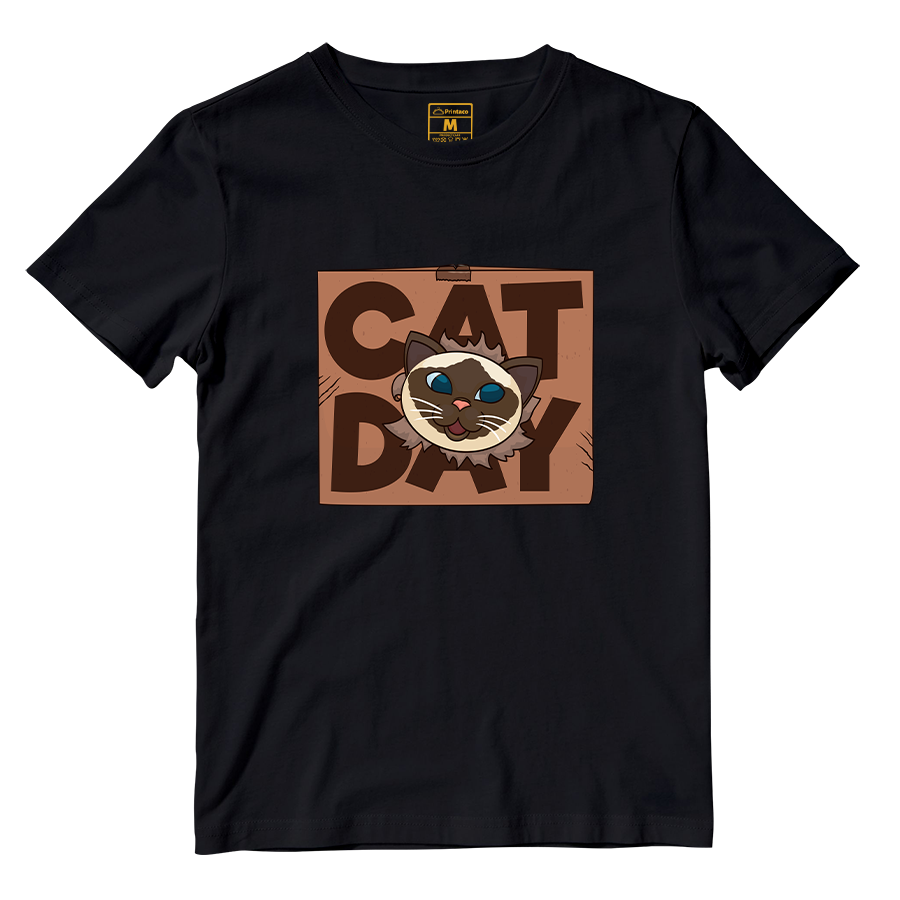 Cotton Shirt: Cat Day