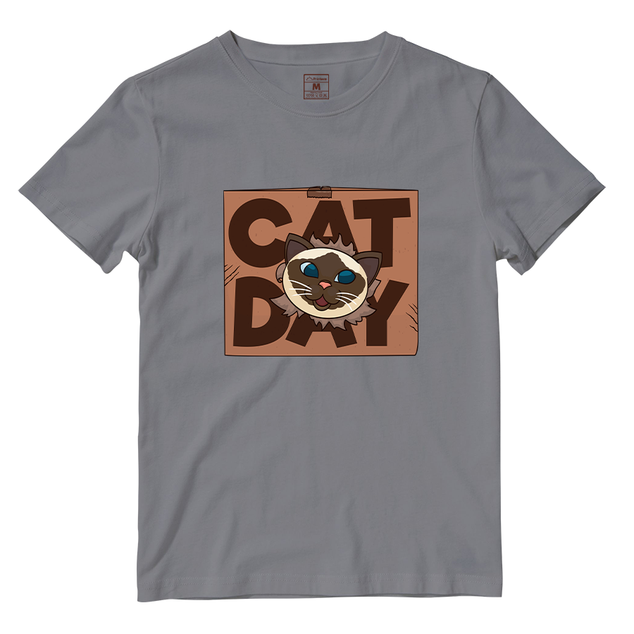Cotton Shirt: Cat Day