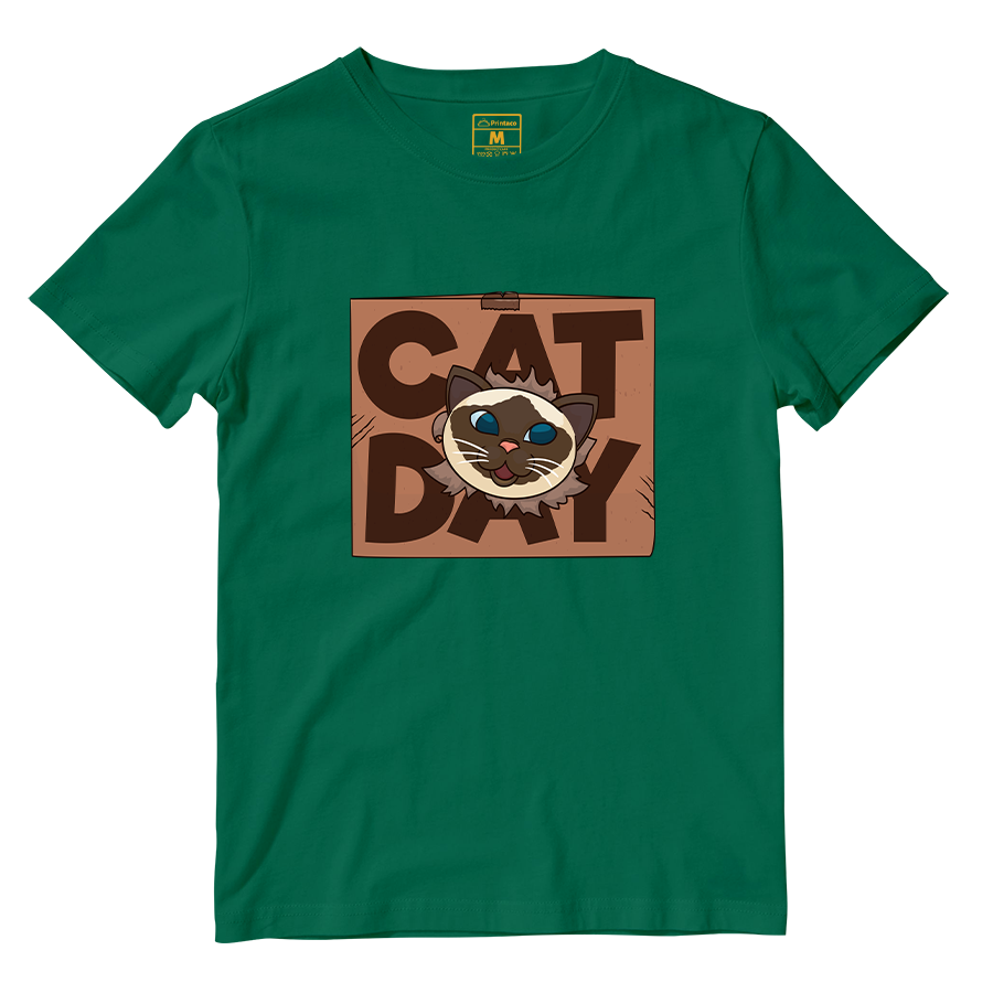 Cotton Shirt: Cat Day