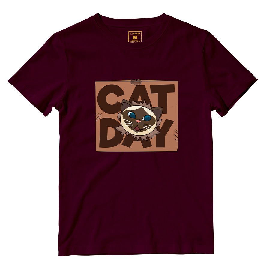 Cotton Shirt: Cat Day