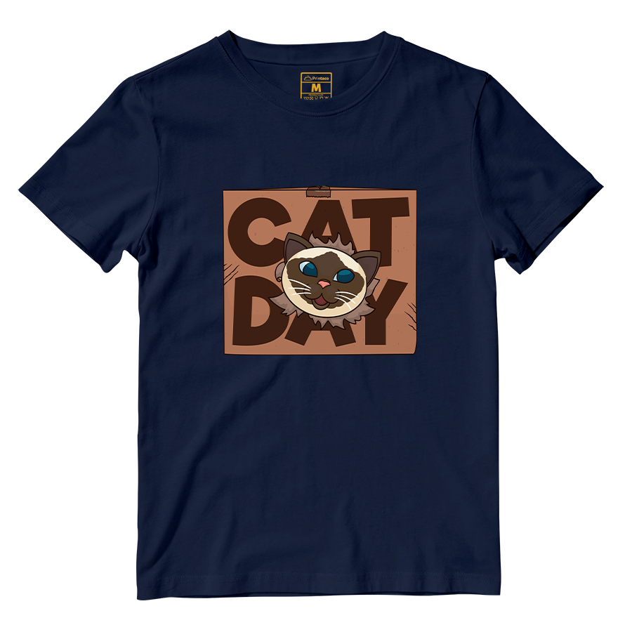 Cotton Shirt: Cat Day