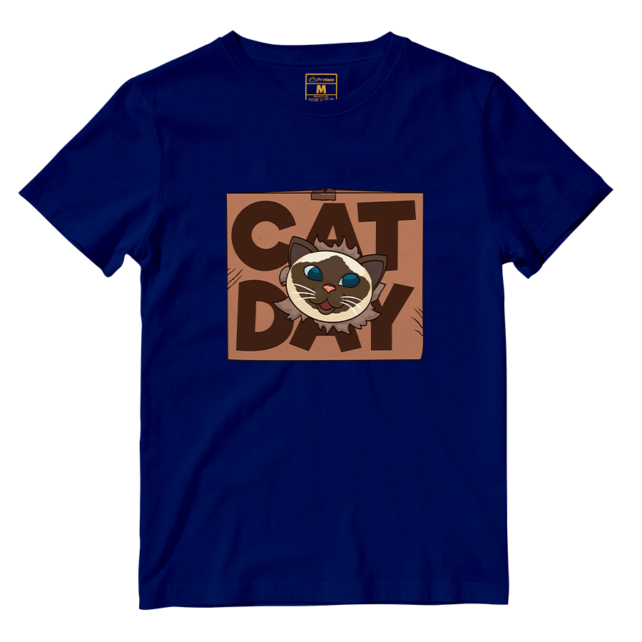 Cotton Shirt: Cat Day