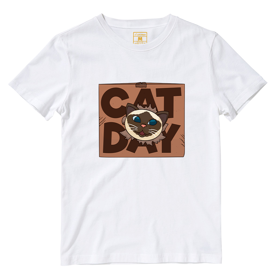Cotton Shirt: Cat Day