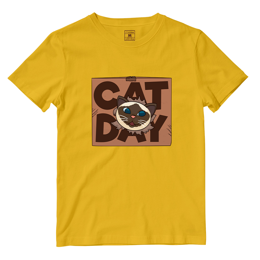 Cotton Shirt: Cat Day