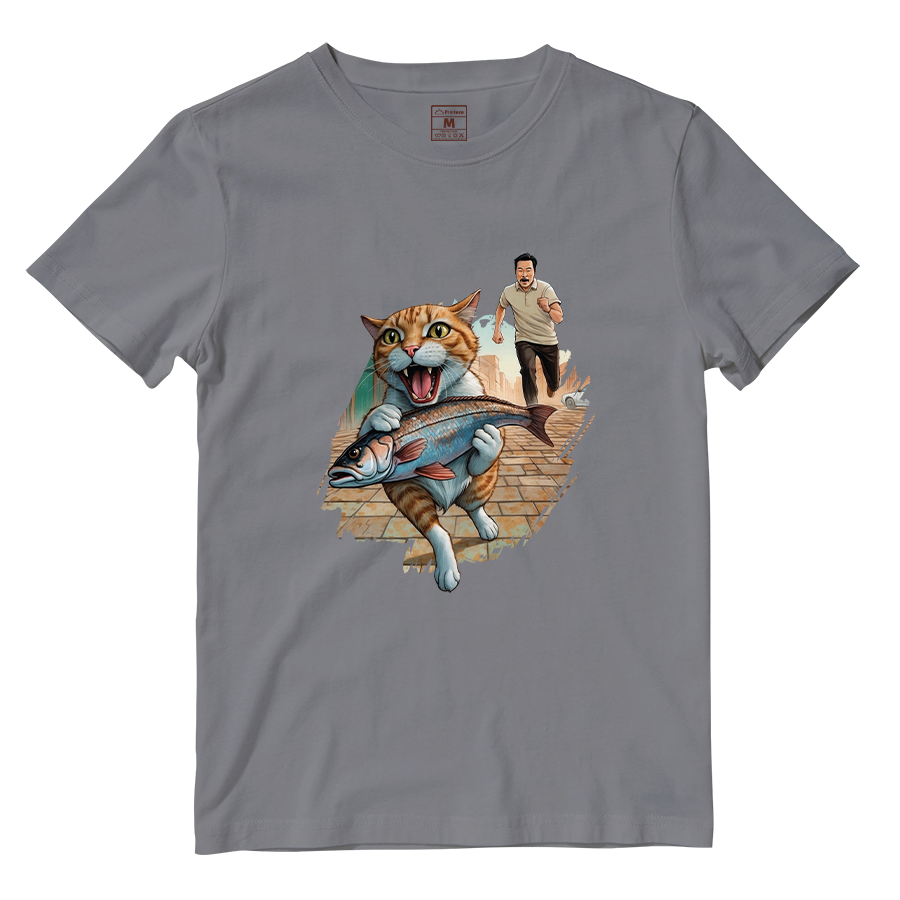 Cotton Shirt: Cat Escape