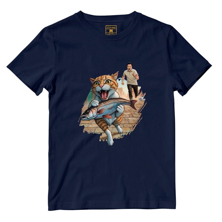 Cotton Shirt: Cat Escape