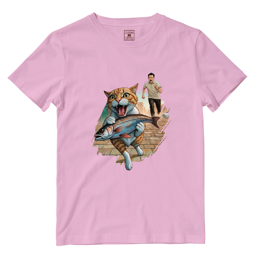 Cotton Shirt: Cat Escape