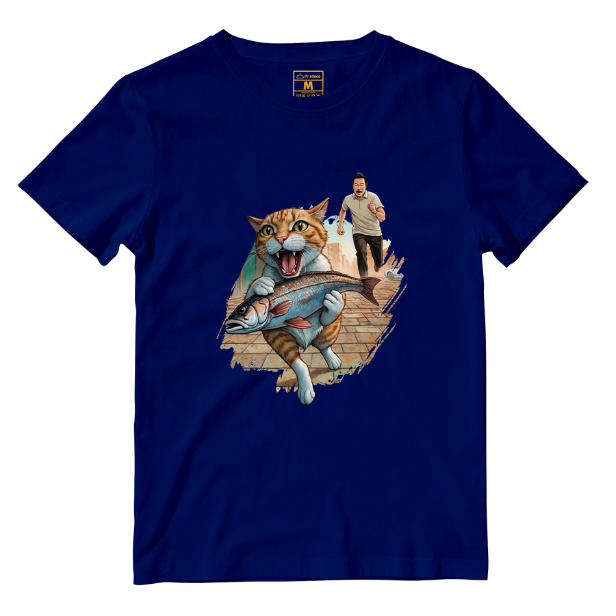 Cotton Shirt: Cat Escape