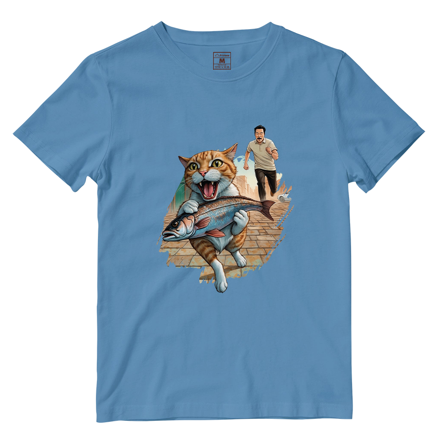 Cotton Shirt: Cat Escape