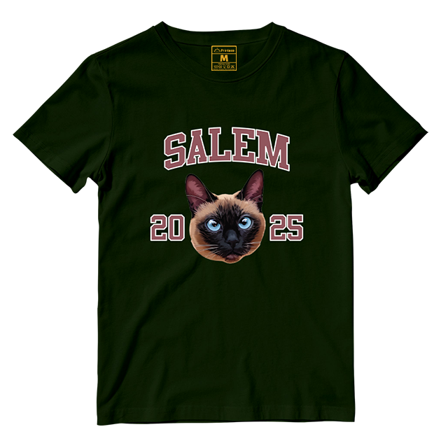 Cotton Shirt: Custom Varsity Cat