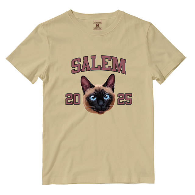 Cotton Shirt: Custom Varsity Cat