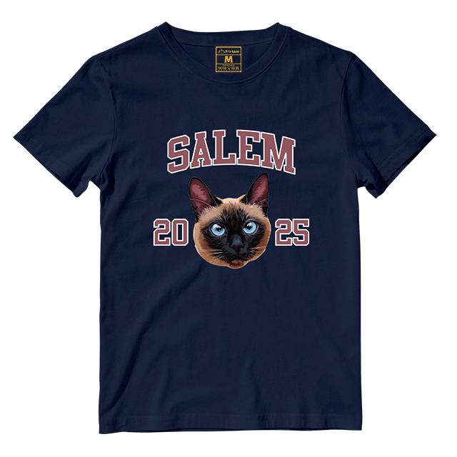 Cotton Shirt: Custom Varsity Cat