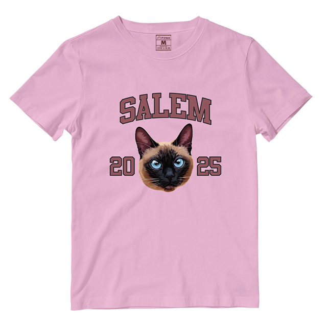 Cotton Shirt: Custom Varsity Cat