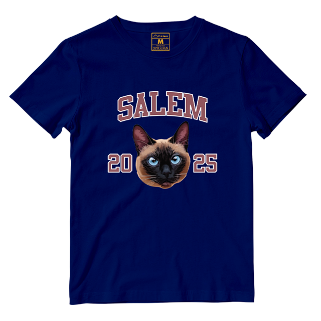 Cotton Shirt: Custom Varsity Cat