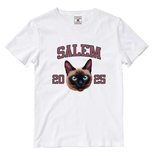 Cotton Shirt: Custom Varsity Cat