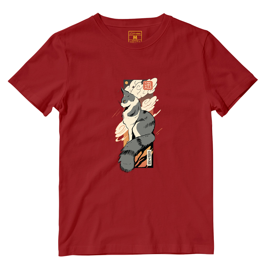 Cotton Shirt: Cat Sunset Japan