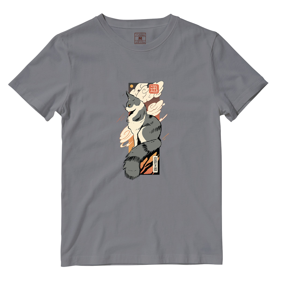 Cotton Shirt: Cat Sunset Japan