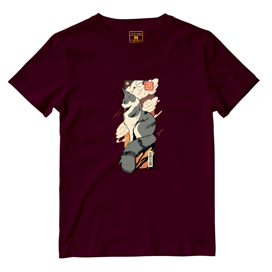Cotton Shirt: Cat Sunset Japan