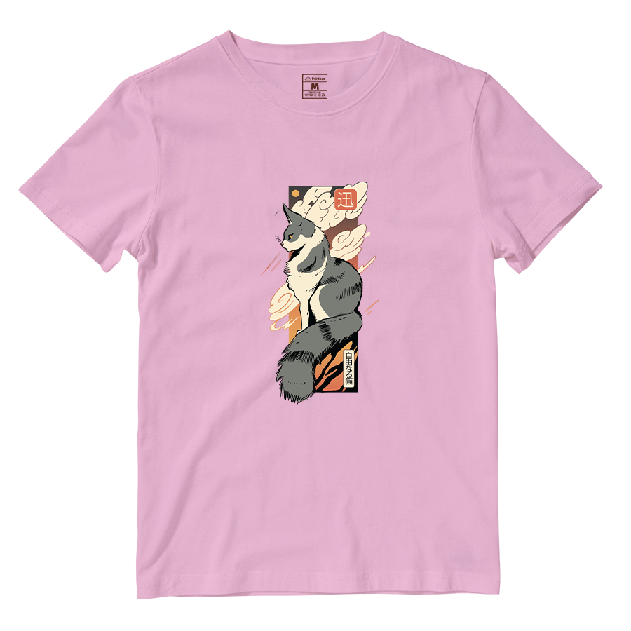 Cotton Shirt: Cat Sunset Japan