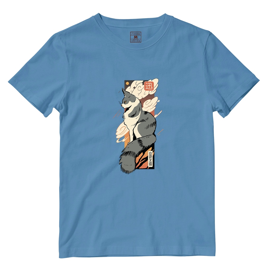 Cotton Shirt: Cat Sunset Japan
