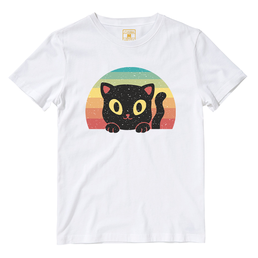 Cotton Shirt: Cat Sunset