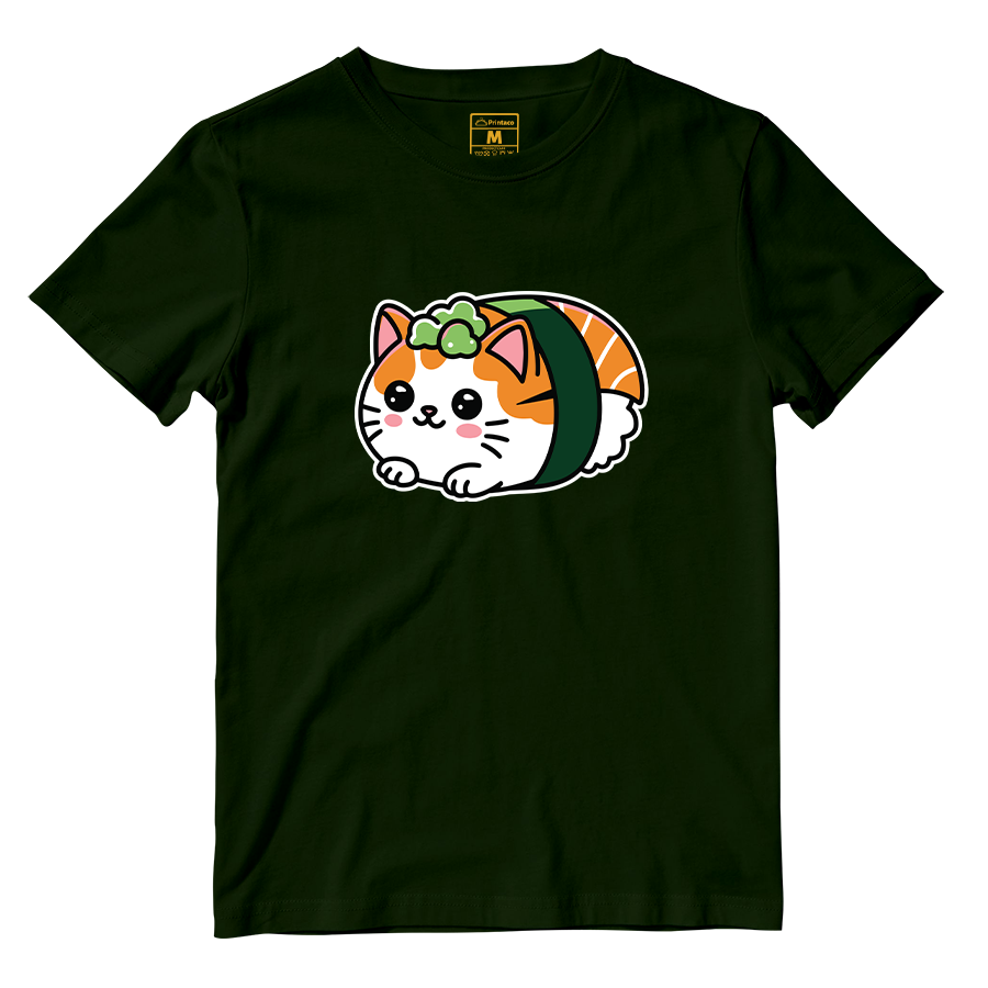 Cotton Shirt: Cat Sushi