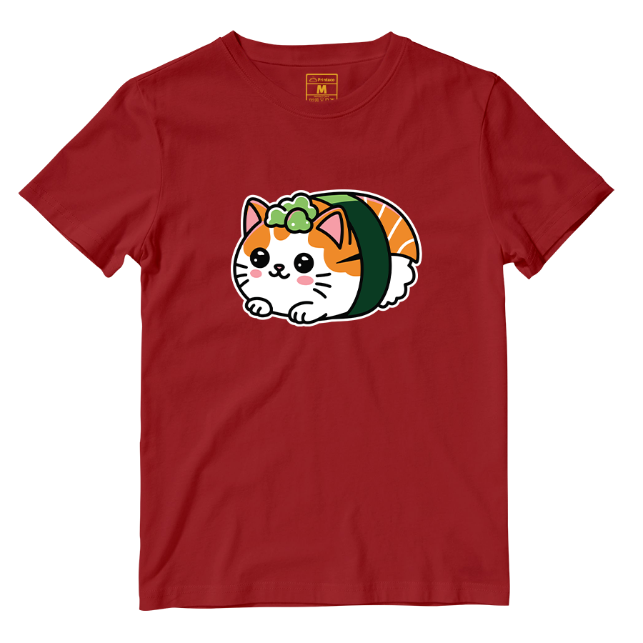 Cotton Shirt: Cat Sushi