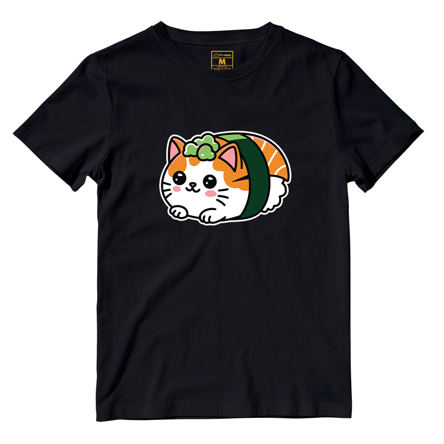 Cotton Shirt: Cat Sushi