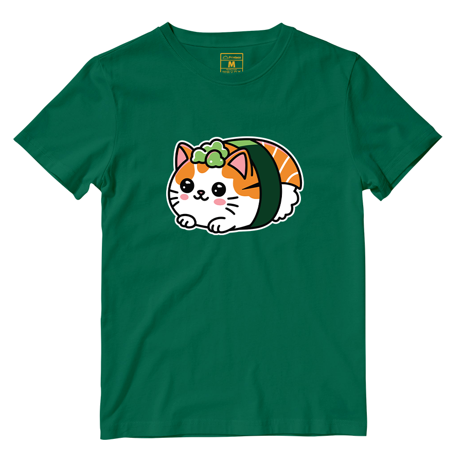 Cotton Shirt: Cat Sushi