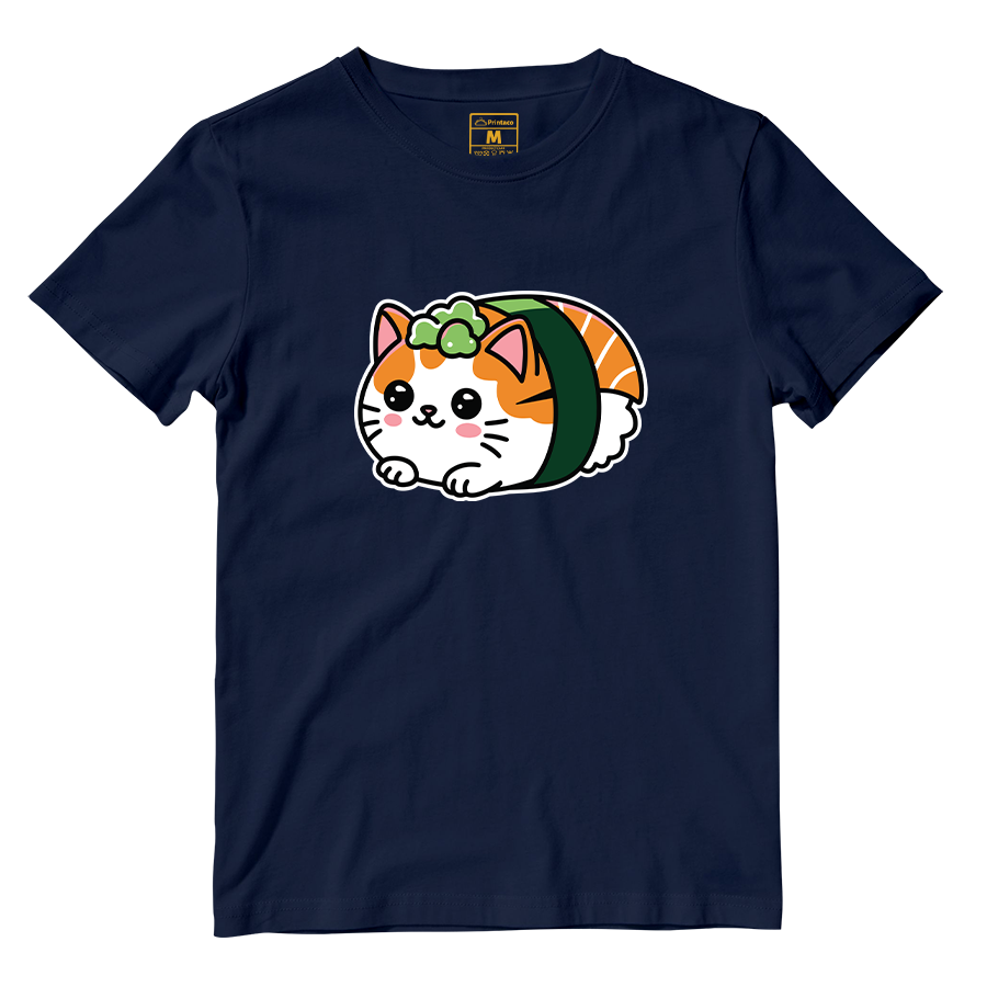 Cotton Shirt: Cat Sushi