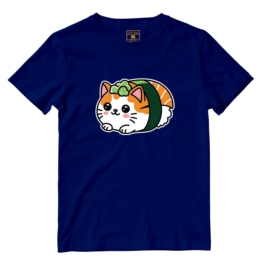 Cotton Shirt: Cat Sushi