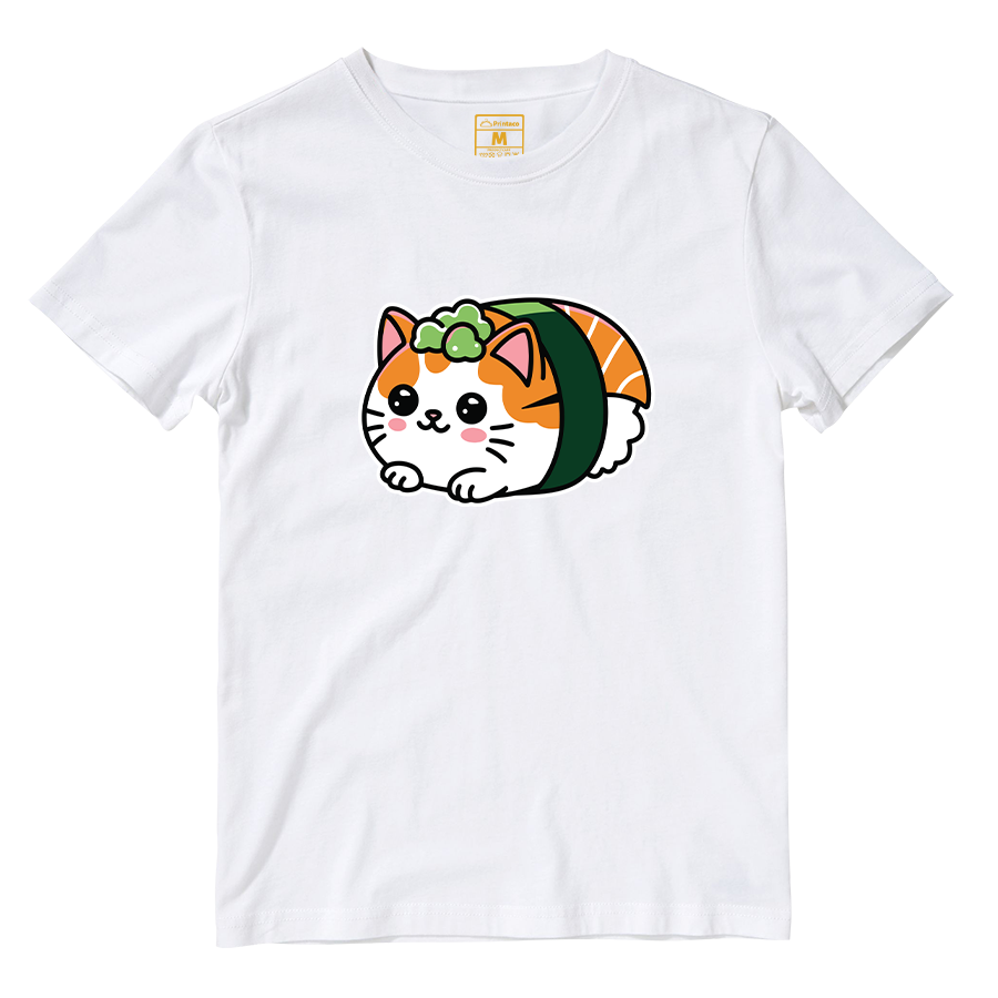 Cotton Shirt: Cat Sushi