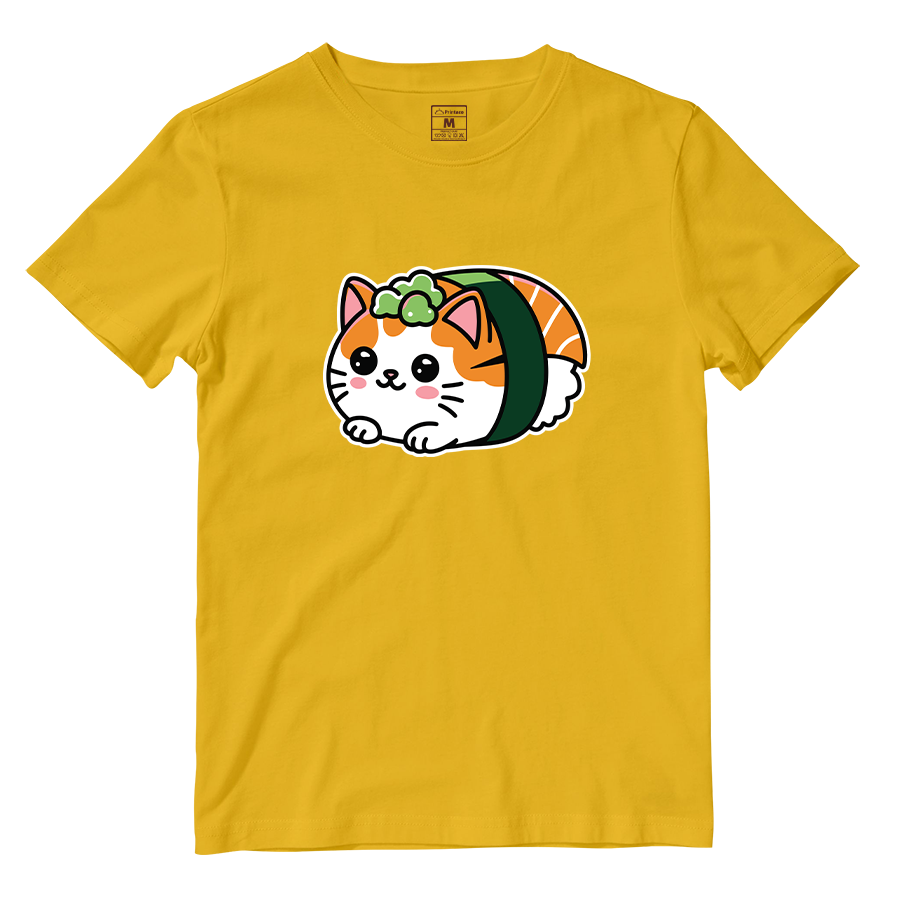 Cotton Shirt: Cat Sushi