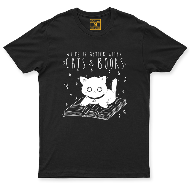 C. Spandex Shirt: Cat & Books