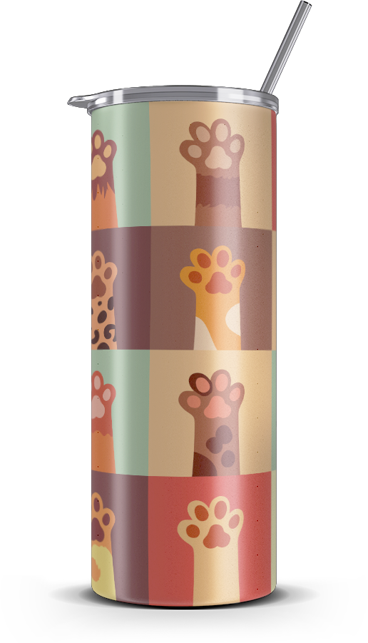 20oz. Slim Tumbler: Meow Five