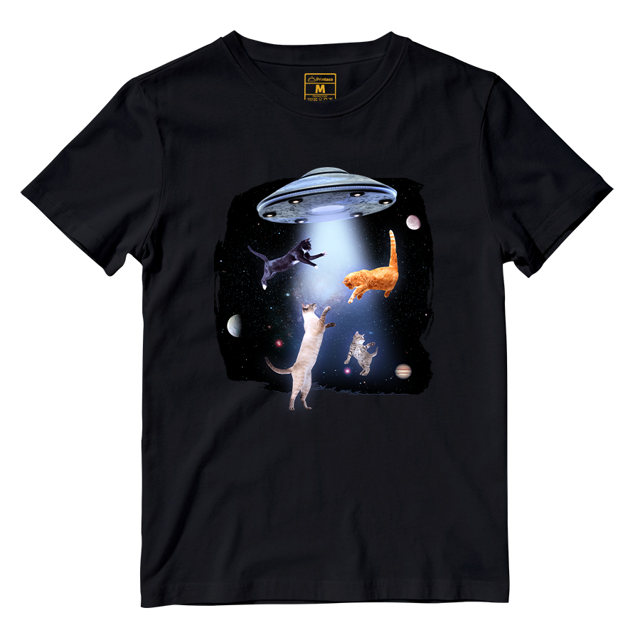 Cotton Shirt: Cats in Space