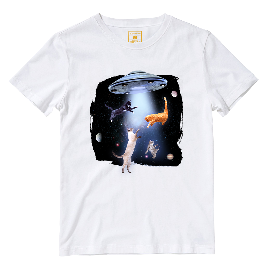 Cotton Shirt: Cats in Space