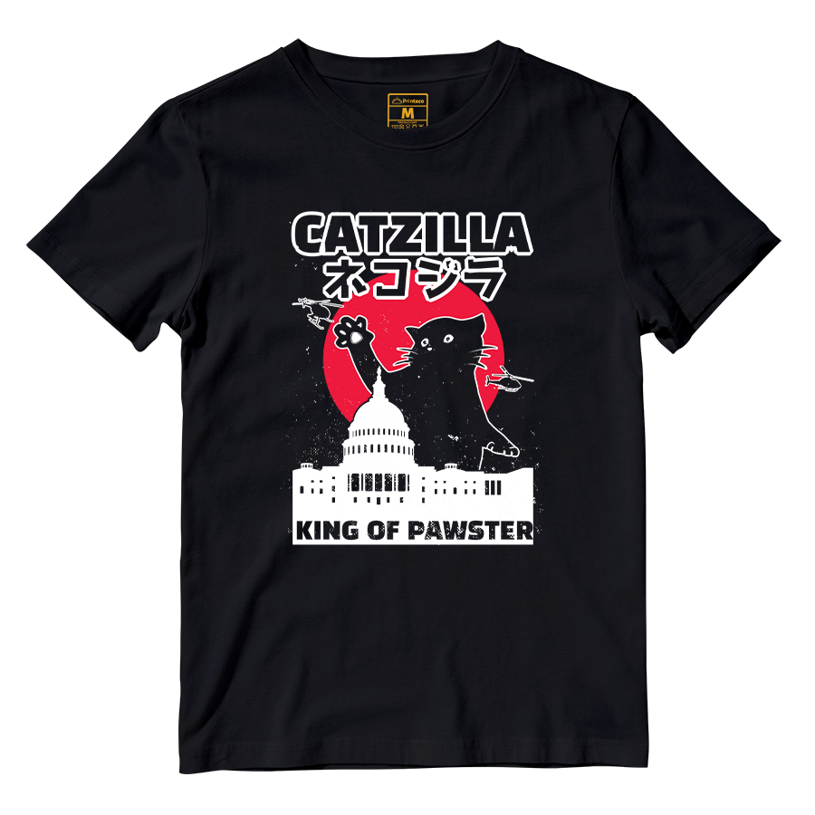 Cotton Shirt: Catzilla Pawster