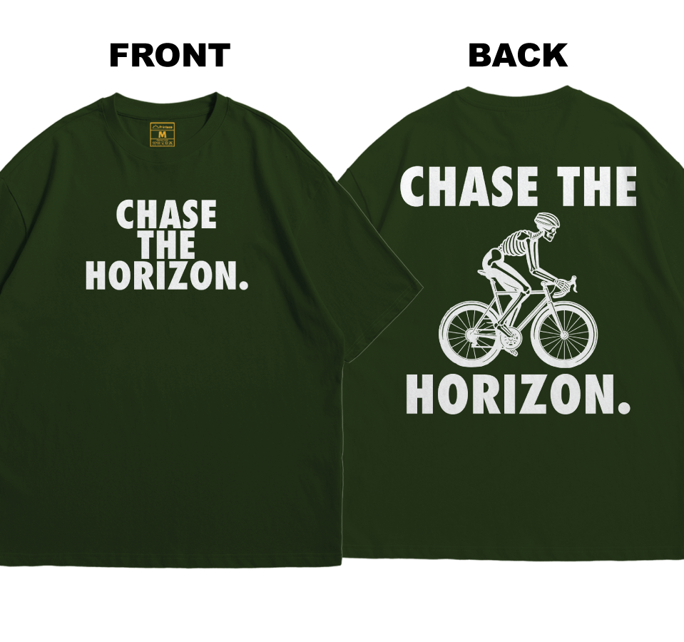 Oversized Premium Cotton Shirt: Chase The Horizon (Front and Back)