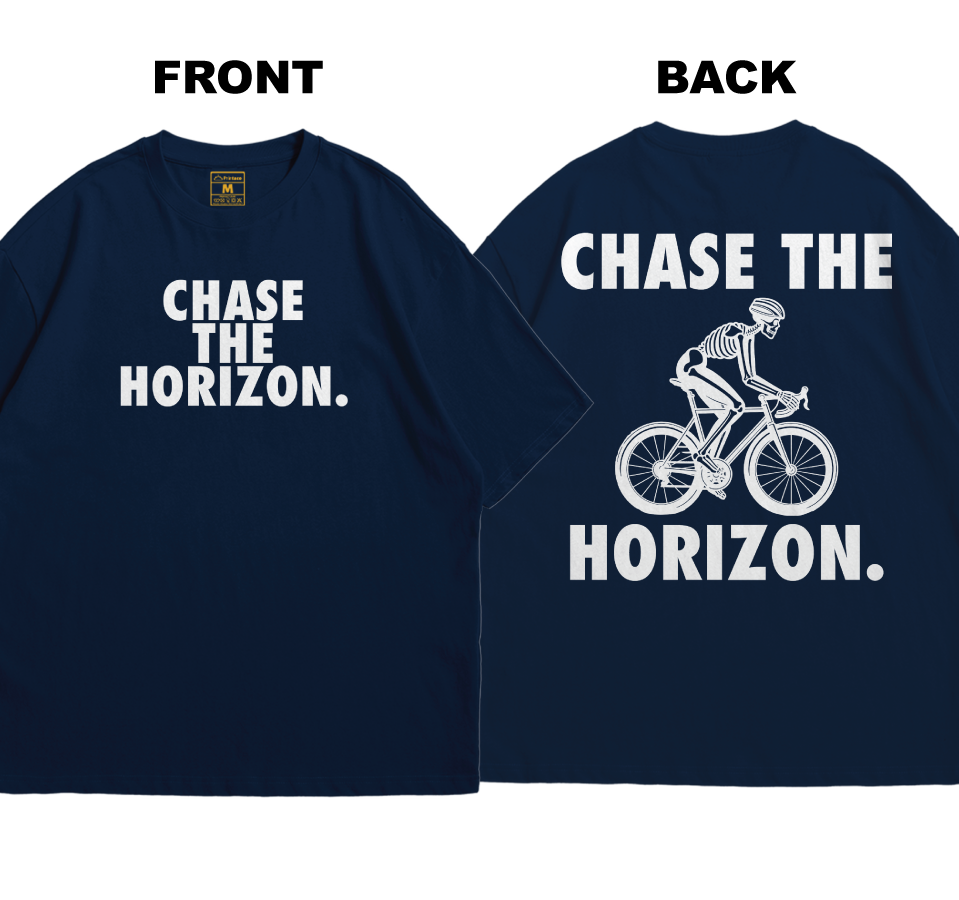 Oversized Premium Cotton Shirt: Chase The Horizon (Front and Back)