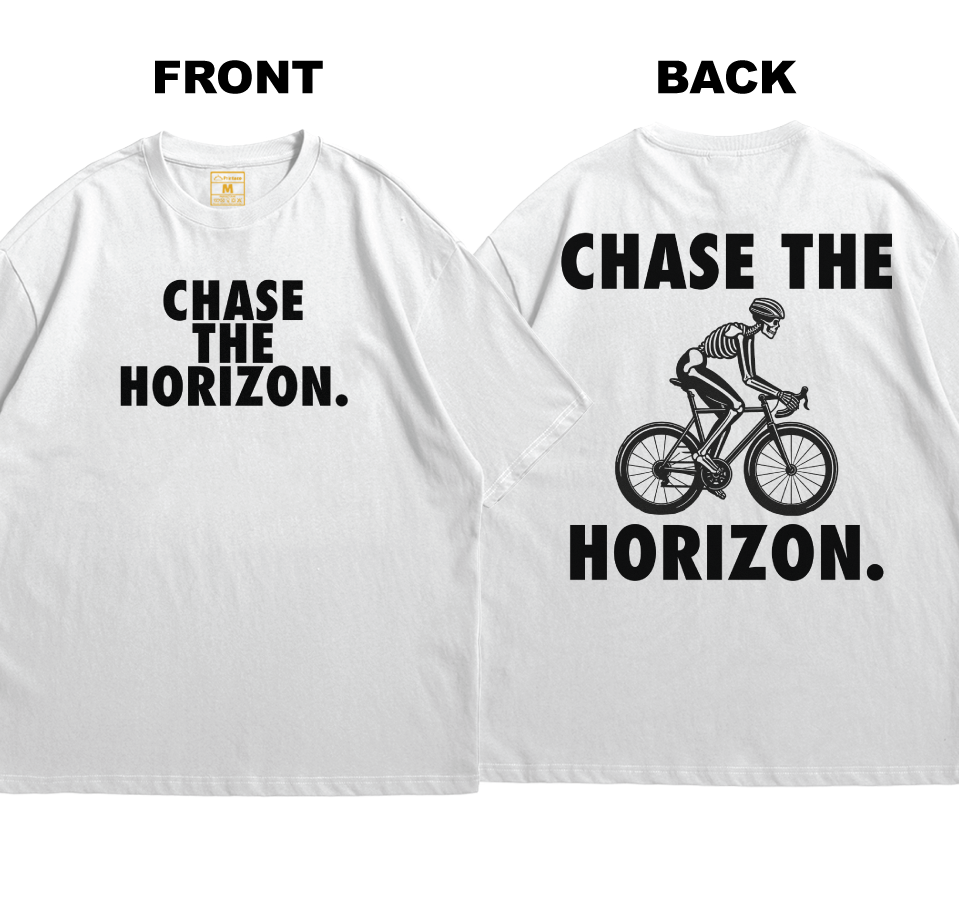 Oversized Premium Cotton Shirt: Chase The Horizon (Front and Back)