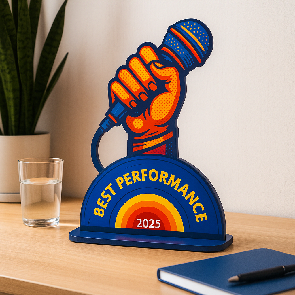 Acrylic Trophy: Microphone