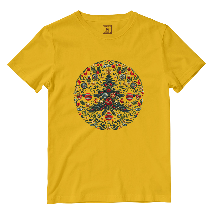 Cotton Shirt: Christmas Tree Embro Effect