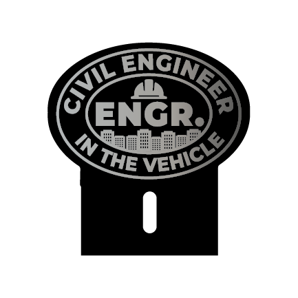 Acrylic Car Emblem: Civil Engineer