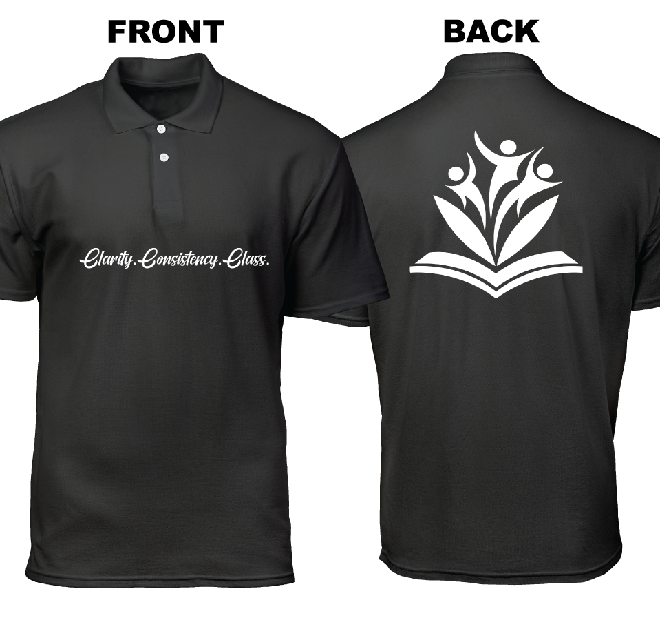 Cotton Polo Shirt: Clarity Consistency Class (Front and Back)
